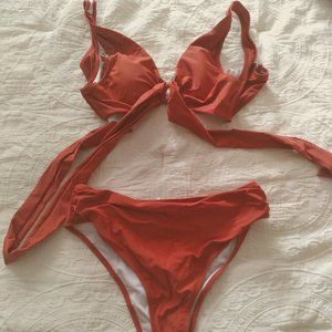 Cupshe Burnt Orange O-ring Bikini Size M